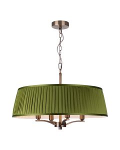 Alwyn 4 Light Shadelier Antique Brass With Bespoke Shade
