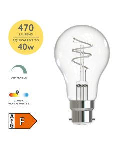 (Pack of 6) LED B22/BC GLS Light Bulb (Lamp) 4.9w 470lm 2700k