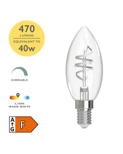 (Pack of 6) LED SES/E14 Candle Light Bulb (Lamp) 4.6w 470lm 2700k