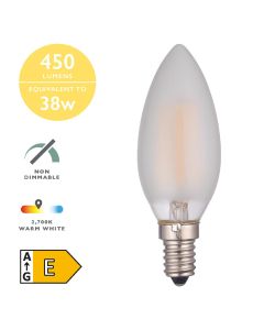 (Pack of 5) LED SES/E14 LED Light Bulb (Lamp) 4w 450lm 2700k