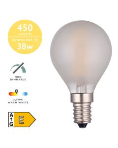 (Pack of 5) LED SES/E14 Golf Ball Light Bulb (Lamp) 4w 450lm 2700k