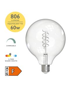 (Pack of 4) LED ES/E27 Globe Light Bulb (Lamp) 8w 806lm 2700k