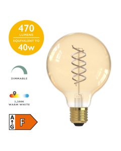 (Pack of 6) LED ES/E27 Globe Light Bulb (Lamp) 5.5w 470lm 2200k