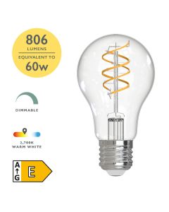 (Pack of 6) LED ES/E27 GLS Light Bulb (Lamp) 7.2w 806lm 2700k