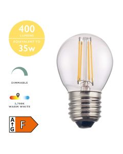 (Pack of 5) LED ES/E27 Golf Ball Light Bulb (Lamp) 4w 400lm 2700k