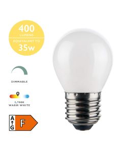 (Pack of 5) LED ES/E27 Golf Ball Light Bulb (Lamp) 4w 400lm 2700k