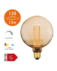 (Pack of 5) Vintage LED ES/E27 Globe Light Bulb (Lamp) 3.5w 120lm 1800k
