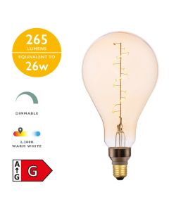 Single Vintage LED ES/E27 GLS Light Bulb (Lamp) 4w 265lm 2200k