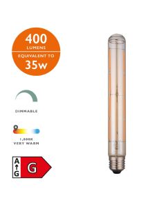 (Pack of 5) Vintage LED ES/E27 Tube Light Bulb (Lamp) 6w 400lm 1800k