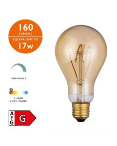 (Pack of 5) Vintage LED ES/E27 GLS Light Bulb (Lamp) 4w 160lm 1800k