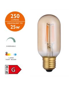 (Pack of 5) Vintage LED ES/E27 GLS Light Bulb (Lamp) 4w 250lm 1800k