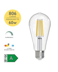 (Pack of 6) LED ES/E27 GLS Light Bulb (Lamp) 3.8w 806lm 2700k