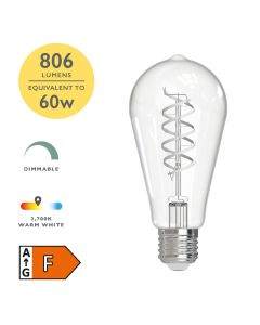 (Pack of 6) LED ES/E27 GLS Light Bulb (Lamp) 8w 806lm 2700k
