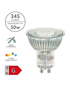 (Pack of 5) LED GU10  Light Bulb (Lamp) 5w 345lm 3000k