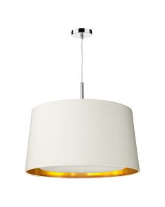 Hastings 3 Light Pendant Bespoke and Polished Chrome With Bespoke Shade