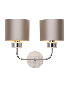 Hunter 2 Light Wall Light Polished Chrome With Bespoke Finish & Shade