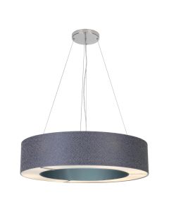 Polo 6 Light Pendant Bespoke and Polished Chrome With Bespoke Shade