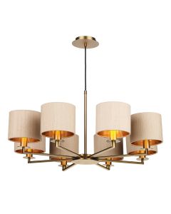 Rex 8 Light Armed Pendant Satin Bronze With Bespoke Shade