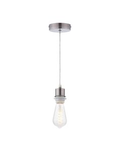 1 Light E27 Suspension Antique Chrome With Clear Cable