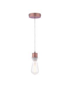 1 Light E27 Suspension Aged Copper With Clear Cable