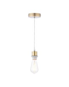 1 Light E27 Suspension Antique Brass With Clear Cable