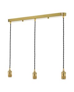 3 Light E14 Bar Suspension Natural Brass