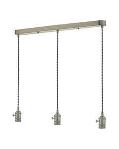 3 Light E14 Bar Suspension Antique Chrome
