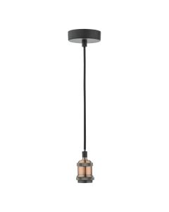 Waco 1 Light E27 Suspension Antique Copper Matt Black