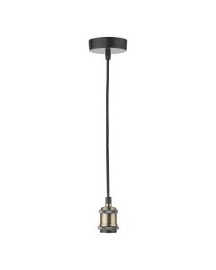 Waco Single E27 Suspension Antique Brass Matt Black
