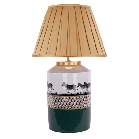  Callie Table Lamp Green/Gold Zebra Motif Base Only